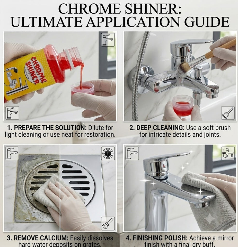 Chrome Shiner - Instant Cleaner for Taps, Glass & Sanitary Fittings